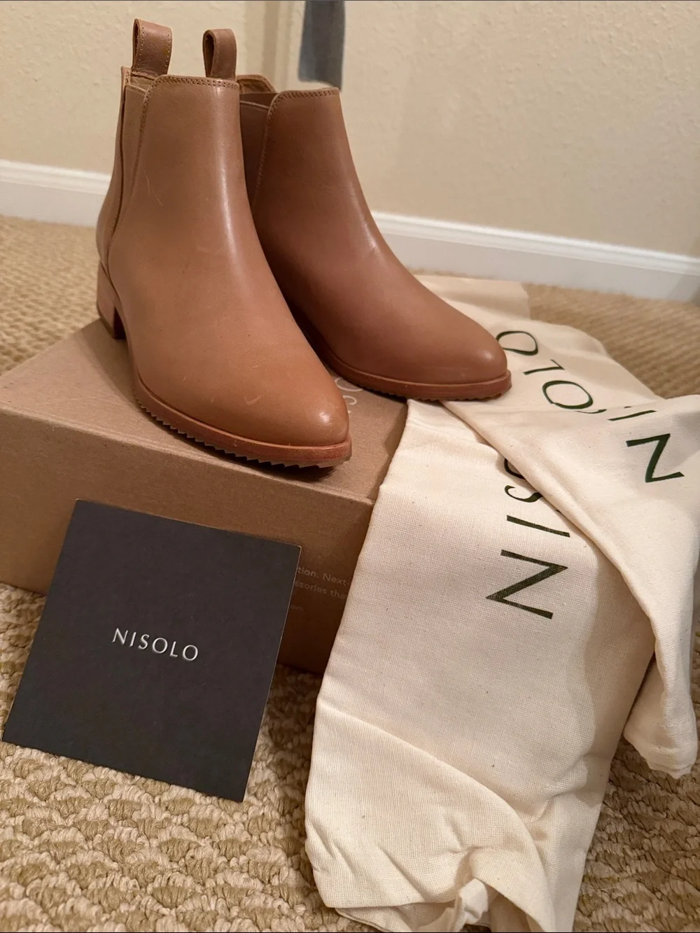 Nisolo Tan Boots. NEW with tags box and dust bags . Size 7